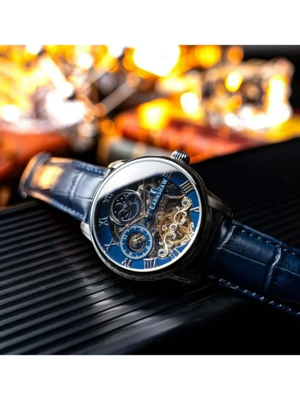 NWT Thomas Earnshaw Longitude Blue Dial Men's Watch